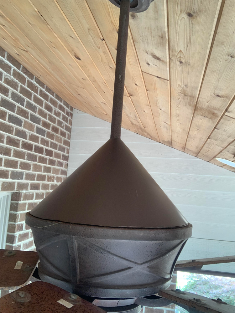 bird nesting on ceiling fan